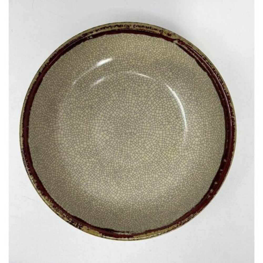 Vintage 1990s PIER 1 IMPORTS CRACKLE COLLECTION 10" Serving Bowl Rust Drip Glaze - Picture 6 of 12